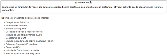 Precauciones Lavado Motor